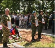 Церемония перезахоронения солдат в подмосковной деревне Акулово.