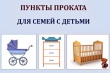 Пункты проката предметов первой необходимости для новорожденных.